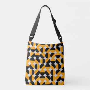 Seventies style, geometric half circles. crossbody bag