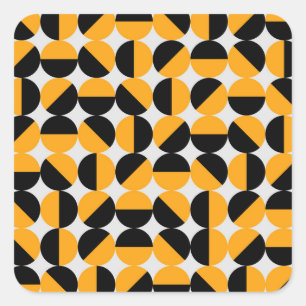 Seventies style, geometric half circles. square sticker