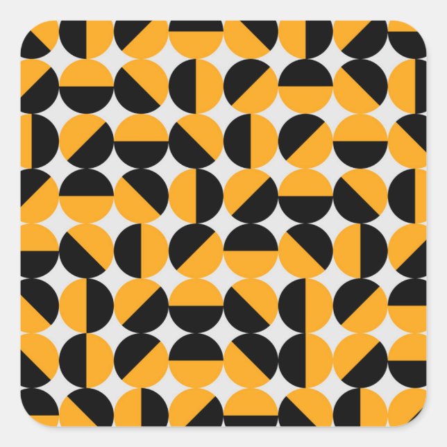 Seventies style, geometric half circles. square sticker (Front)