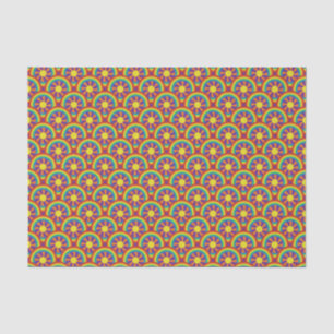 Seventies Style Rainbows and Sun Graphic Pattern Tissue Paper