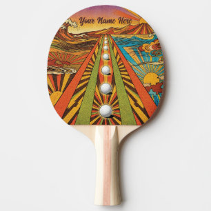 Seventies Style, Vintage Retro Table Tennis Sports Ping Pong Paddle
