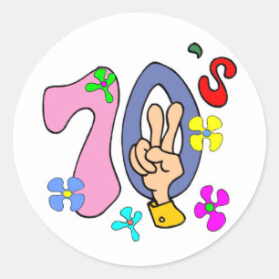 Seventies T-shirts and Gifts. Classic Round Sticker