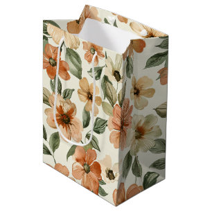 Seventies Vibes Orange Green Groovy Birthday Medium Gift Bag