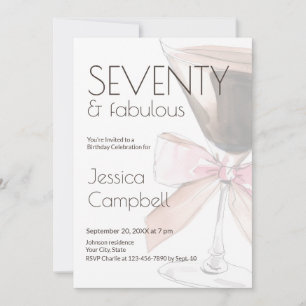 Seventy and Fabulous Martini Modern 70th Birthday Invitation