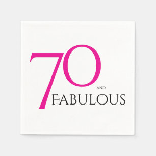 Seventy and Fabulous Minimal Pink 70th Birthday Napkin