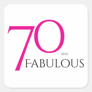 Seventy and Fabulous Minimal Pink 70th Birthday Square Sticker