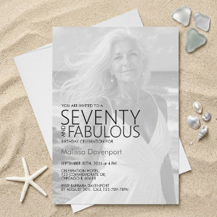 Seventy and Fabulous Photo 70th Birthday Invitation
