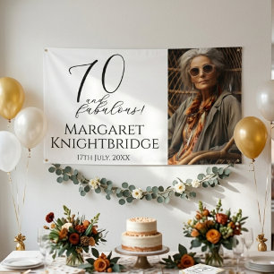 Seventy and Fabulous Photo 70th Birthday Party  Banner