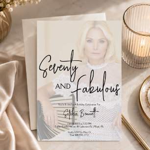 Seventy and Fabulous Photo 70th Birthday Party Invitation