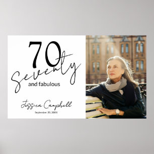 Seventy and Fabulous Photo 70th Birthday Party  Poster