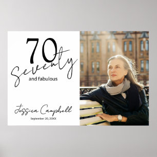 Seventy and Fabulous Photo 70th Birthday Party Poster