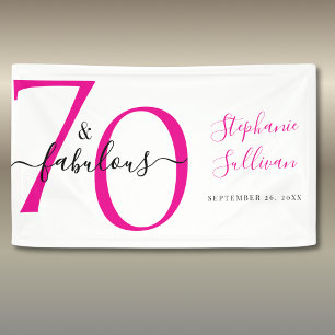 Seventy and Fabulous Pink 70th Birthday Party  Banner