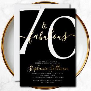 Seventy and Fabulous Script 70th Birthday