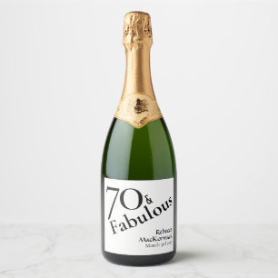 Seventy & Fabulous 70 Elegant 70th Birthday Party Sparkling Wine Label