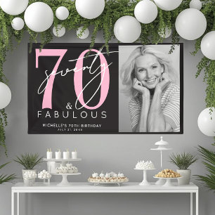 Seventy Fabulous 70th Birthday Party Banner