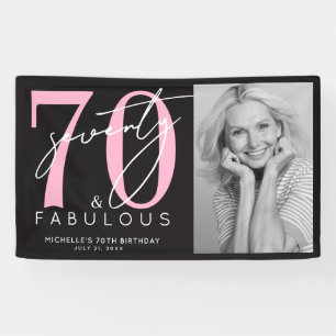 Seventy Fabulous 70th Birthday Party Banner