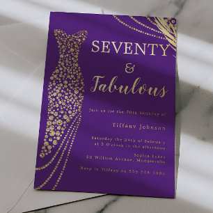 Seventy & Fabulous Purple & Gold 70th Birthday 