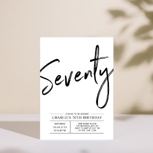 Seventy Modern 70th Birthday Party Invitation