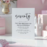 Seventy Modern 70th Black & White Birthday Party Magnetic Invitation<br><div class="desc">This modern, black and white, 70th birthday party invitation features classy modern typography. The word "seventy" appears in script style calligraphy. Perfect for setting the stylish tone for a wonderful, seventieth birthday party celebration. The colour scheme of the invite is easy to customise - both the background and the typography...</div>