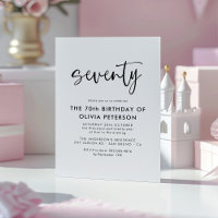 Seventy Modern 70th Black & White Birthday Party