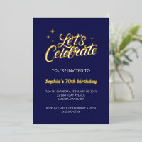 Seventy | Modern Gold Navy 70th Birthday Party
