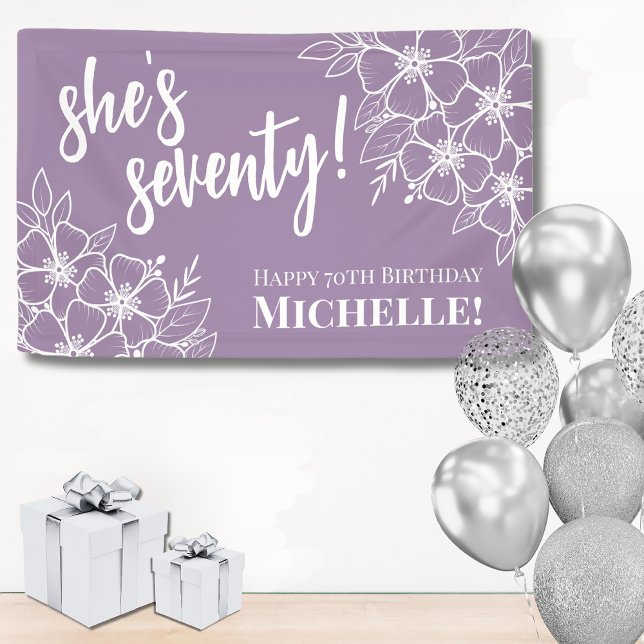 Seventy Purple 70th Birthday Party Banner (Seventy Purple 70th Birthday Party Banner)