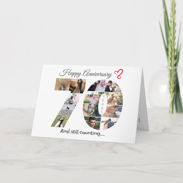 Seventy Year Wedding Anniversary Photo Card (Front)