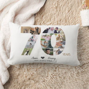 Seventy Year Wedding Anniversary Photo Lumbar Cushion