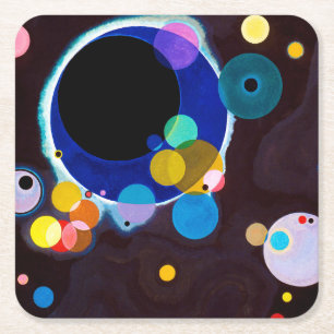 Several Circles, Wassily Kandinsky Square Paper Coaster