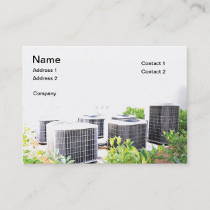 Several outdoor air conditioner units business card