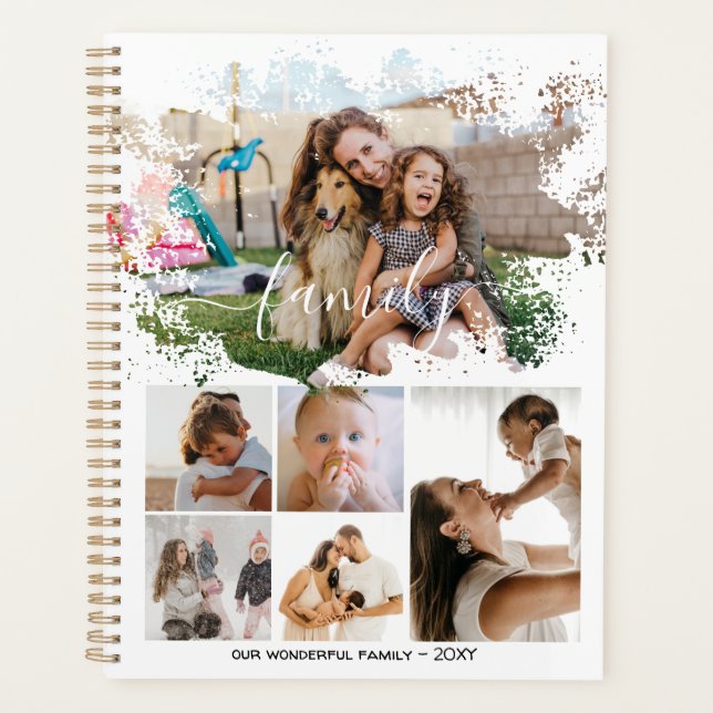 Several Photos Collage Simple Frame Family Daily Planner (Front)