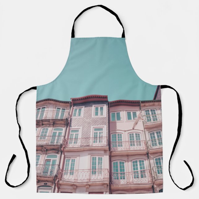 SEVERAL PINK HOUSES WITH GLASS WINDOWS APRON (Front)