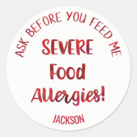 Severe Food Allergies Kids Personalised Don't Feed