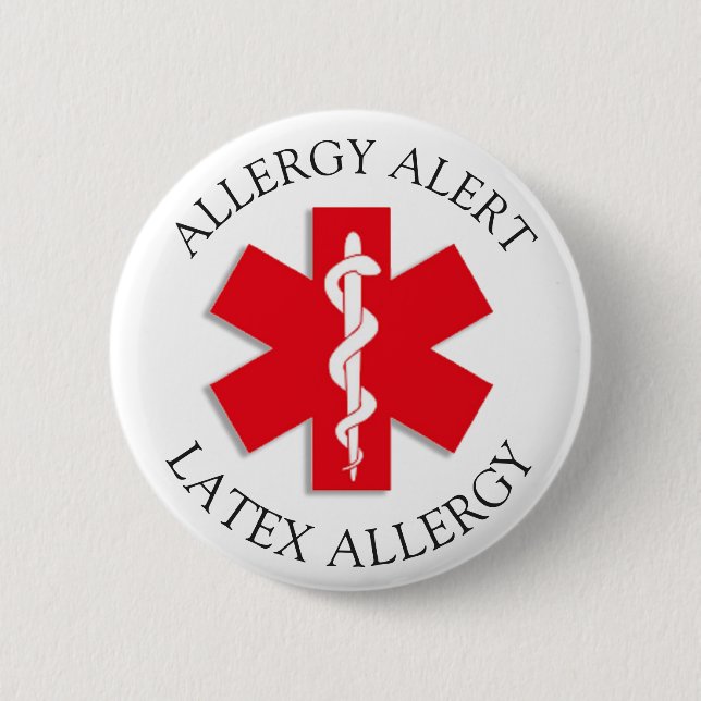 Severe LATEX Allergy Alert Button (Front)