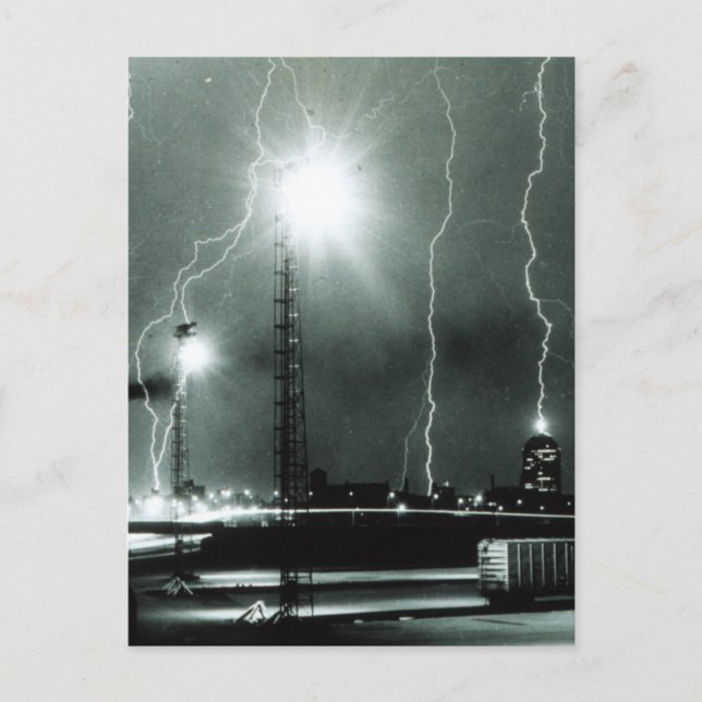 Severe Lightning in Boston Postcard (Front)