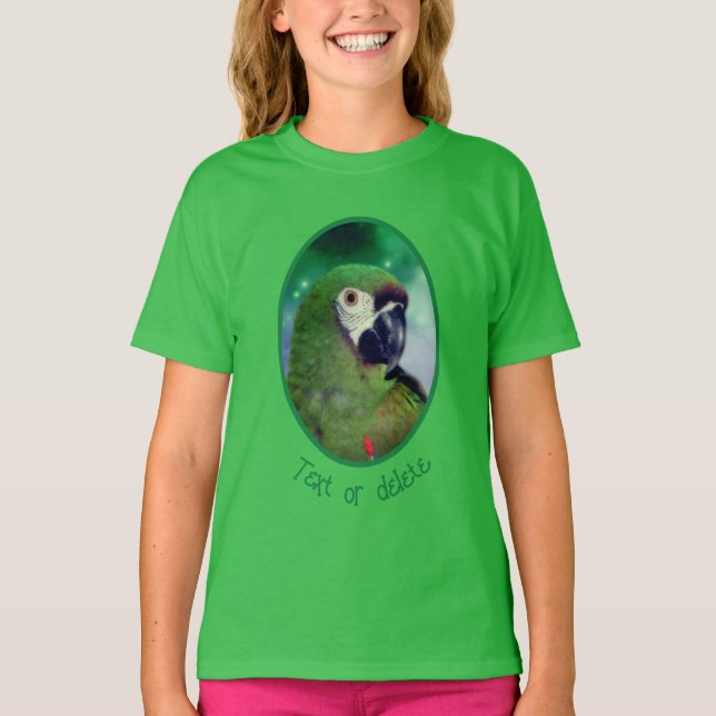 Severe Macaw Parrot Close Up Personalized T-Shirt (Front)