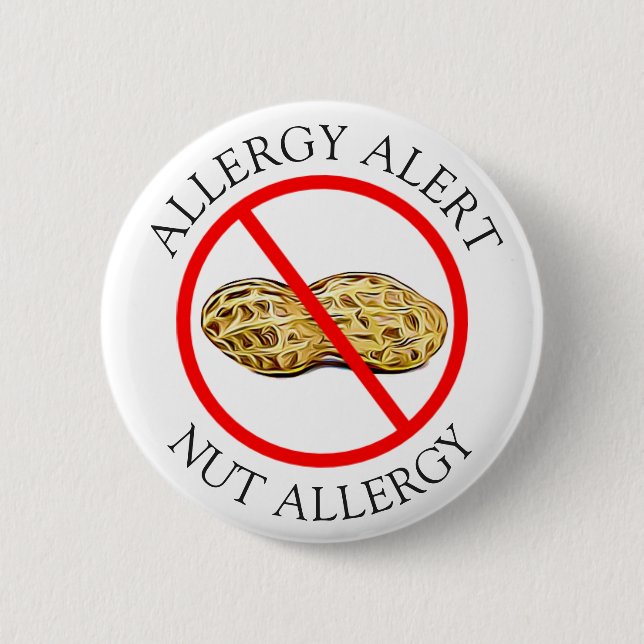 Severe Peanut Allergy Alert Button (Front)