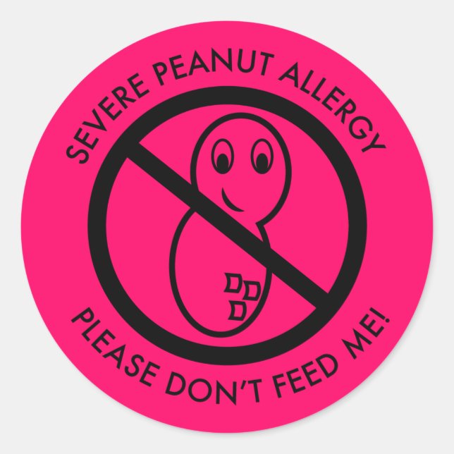 Severe Peanut Allergy Sticker (set of 6) (Front)