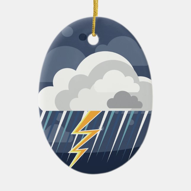 Severe Weather Storm Icon Ceramic Tree Decoration (Front)