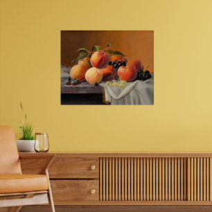 Severin Roesen - Peaches, Grapes, Apples Poster