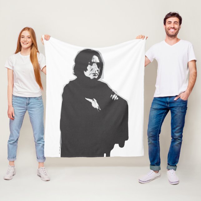 Severus Snape Arms Crossed B-W Fleece Blanket (In Situ)