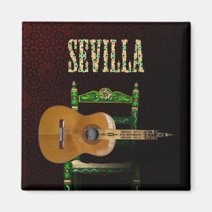 SEVILLA. Flemish Guitar with Giralda of Seville. Magnet