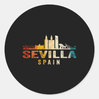 Sevilla Skyline Spain Classic Round Sticker