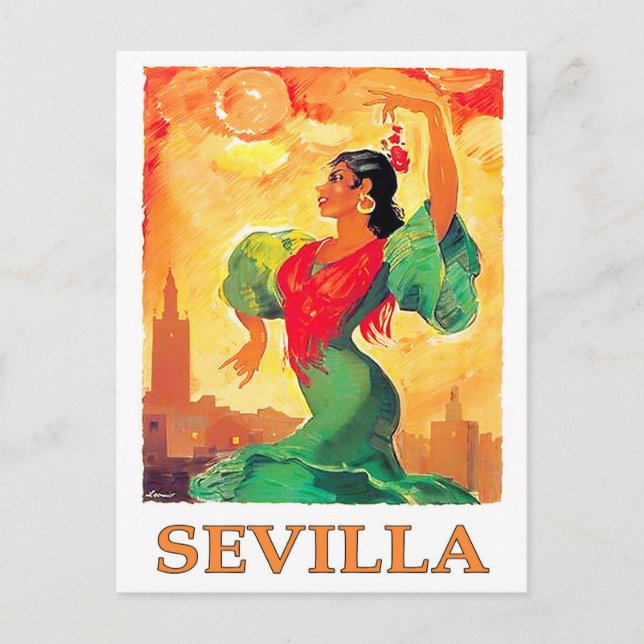 Sevilla Spain vintage travel Postcard (Front)
