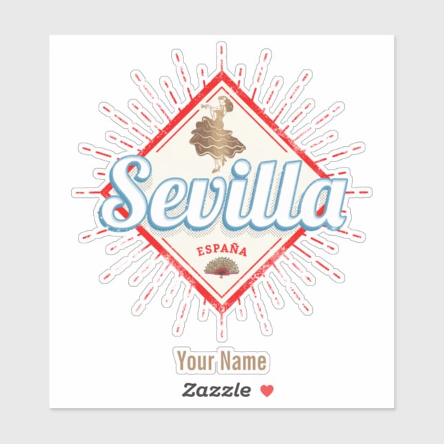 Seville Andalusia Spain Retro Flamenco Vintage (Sheet)