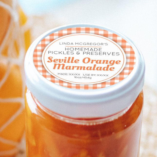 Seville orange marmalade round jam jar food  classic round sticker (Creator Uploaded)