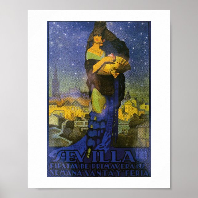 Seville Spain 1925 Flamenco Dancer  Poster (Front)