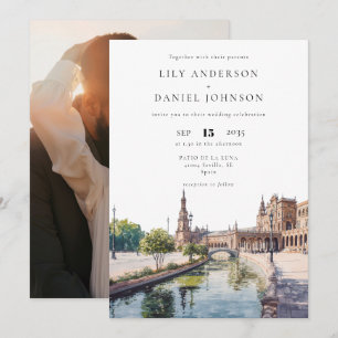 Seville Spain Destination Photo Wedding Invitation
