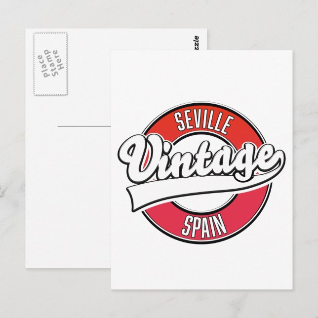 Seville spain retro style logo postcard (Front/Back)