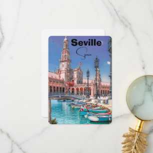 Seville Spain Travel Postcard Art, Spain Travel Po